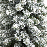 5.5’ Flocked Pencil Artificial Christmas Tree with 200 Clear Lights and 318 Bendable Branches in Decorative Urn-Christmas Tree-Parc Decor