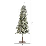 5.5’ Flocked Washington Alpine Artificial Christmas Tree-Christmas Tree-Parc Decor