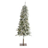 5.5’ Flocked Washington Alpine Artificial Christmas Tree-Christmas Tree-Parc Decor