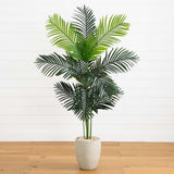 5.5’ Paradise Artificial Palm Tree in Sand Colored Planter-Tree-Parc Decor