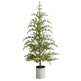 5.5’ Pre-Lit Pine Artificial Christmas Tree in Decorative Planter with 150 Lights-Christmas Tree-Parc Decor