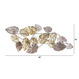 5.5’ x 2’ Scattered Metal Leaves Wall Art Decor-Parc Decor