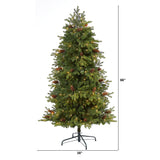 5.5’ Yukon Mountain Fir Artificial Christmas Tree with 250 Clear Lights, Pine Cones and 800 Bendable Branches-Christmas Tree-Parc Decor