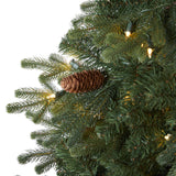 5.5’ Yukon Mountain Fir Artificial Christmas Tree with 250 Clear Lights, Pine Cones and 800 Bendable Branches-Christmas Tree-Parc Decor