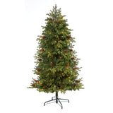 5.5’ Yukon Mountain Fir Artificial Christmas Tree with 250 Clear Lights, Pine Cones and 800 Bendable Branches-Christmas Tree-Parc Decor