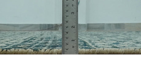 5.6x8.6 Teal Green and Beige Hand Knotted Southwestern Tribal Trellis wool Area Rug