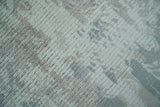 5.8x7.9 Modern Abstract Blue and Brown Hand Loom Wool Rug