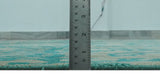 5.8x8 Teal and Beige Hand Knotted Traditional large Design viscoseArea Rug