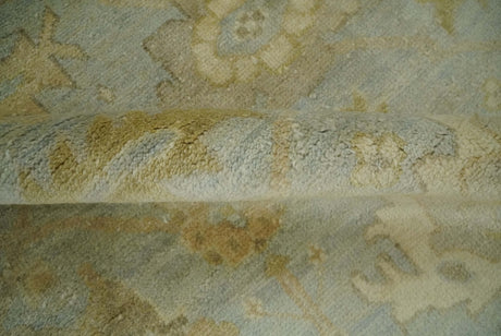 5.8x8.6 Traditional Silver, Beige and Brown Antique Style Hand knotted Oushak wool Area Rug
