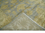 5.9x8.4 Hand Knotted Gray and Beige Traditional Oushak Wool Area Rug