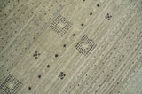 5x7 Beige and Gray Wool Hand Knotted Southwestern Gabbeh Rug