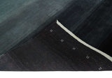 5x7 Black, Charcoal and Gray Striped Wool Hand Woven Southwestern Lori Rug