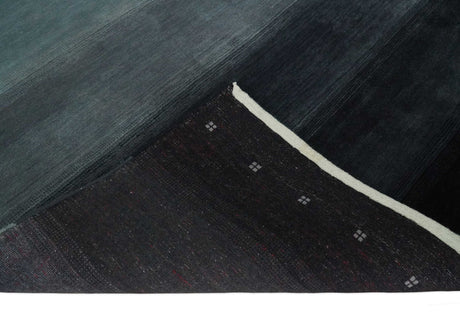5x7 Black, Charcoal and Gray Striped Wool Hand Woven Southwestern Lori Rug