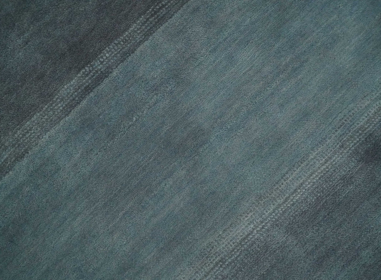 5x7 Black, Charcoal and Gray Striped Wool Hand Woven Southwestern Lori Rug