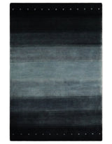 5x7 Black, Charcoal and Gray Striped Wool Hand Woven Southwestern Lori Rug