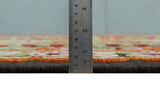 5x7 Flatwoven Black, Yellow And Green Flower Wool Hand Woven Antique Design Rug