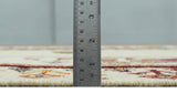 5x7 Flatwoven Ivory and Beige Wool Hand Knotted Southwestern Gabbeh Rug