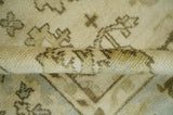 5x7 Hand Knotted Beige, Silver and Brown Traditional oushak Wool Area Rug | N34157
