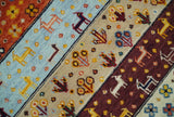 5x7 Multicolor Animal Brid Wool Hand Made Southwestern Lori Rug