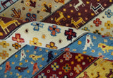 5x7 Multicolor Animal Brid Wool Hand Made Southwestern Lori Rug