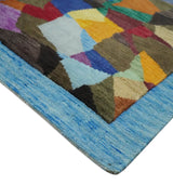 5x7 Multicolor Modern Abstract Wool Hand Woven Southwestern Rug