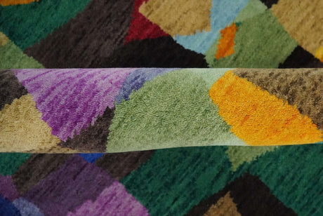 5x7 Multicolor Modern Abstract Wool Hand Woven Southwestern Rug