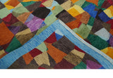 5x7 Multicolor Modern Abstract Wool Hand Woven Southwestern Rug