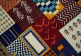 5x7 Multicolor Shapes Modern loop and cut Wool Hand Woven Rug