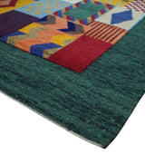 5x7 Multicolor Shapes Modern loop and cut Wool Hand Woven Rug