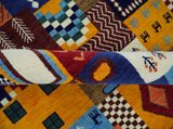 5x7 Multicolor Shapes Modern loop and cut Wool Hand Woven Rug