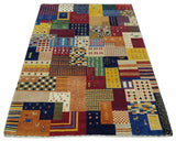 5x7 Multicolor Shapes Modern Wool Hand Woven Southwestern Lori Gabbeh Rug