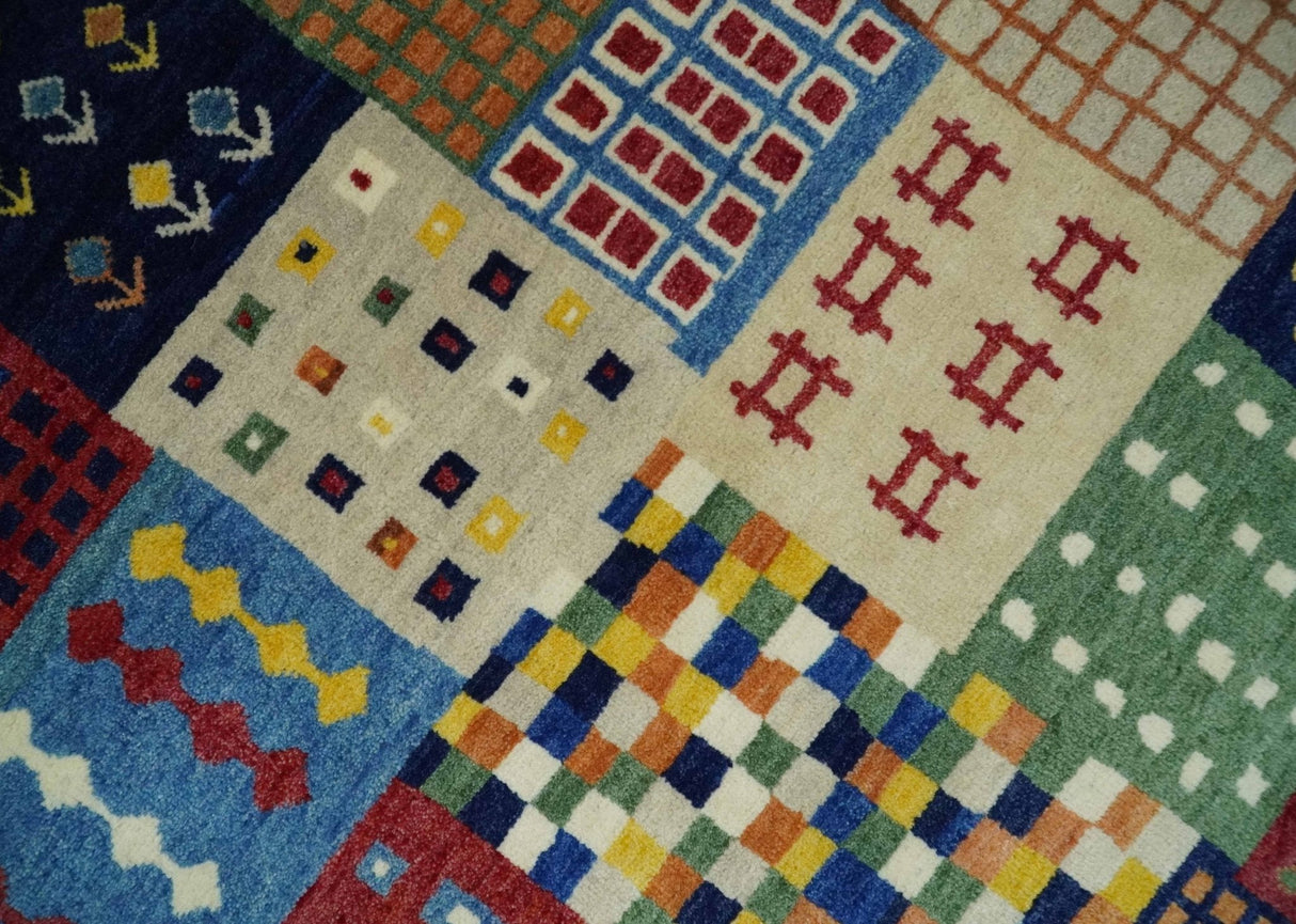 5x7 Multicolor Shapes Modern Wool Hand Woven Southwestern Lori Gabbeh Rug