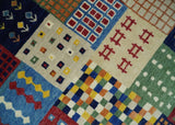 5x7 Multicolor Shapes Modern Wool Hand Woven Southwestern Lori Gabbeh Rug
