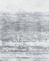 5x7.6 Rug, Abstract Ivory and Gray Rug made with Viscose Art Silk-Area Rug-Parc Decor