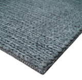 5x8 and 8x10 Braided Wool Solid Gray Hand Woven Soft Plush Area Rug