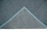 5x8 and 8x10 Braided Wool Solid Gray Hand Woven Soft Plush Area Rug