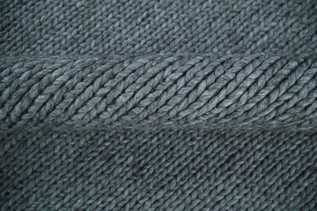 5x8 and 8x10 Braided Wool Solid Gray Hand Woven Soft Plush Area Rug