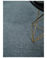 5x8 and 8x10 Braided Wool Solid Gray Hand Woven Soft Plush Area Rug