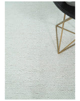 5x8 and 8x10 Braided Wool Solid White Hand Woven Soft Plush Area Rug
