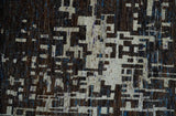 5x8 and 9x12 Hand Knotted Silver, Charcoal and Brown Modern Abstract Recycled Silk Area Rug