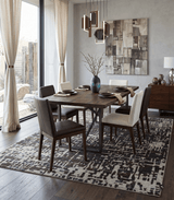 5x8 and 9x12 Hand Knotted Silver, Charcoal and Brown Modern Abstract Recycled Silk Area Rug