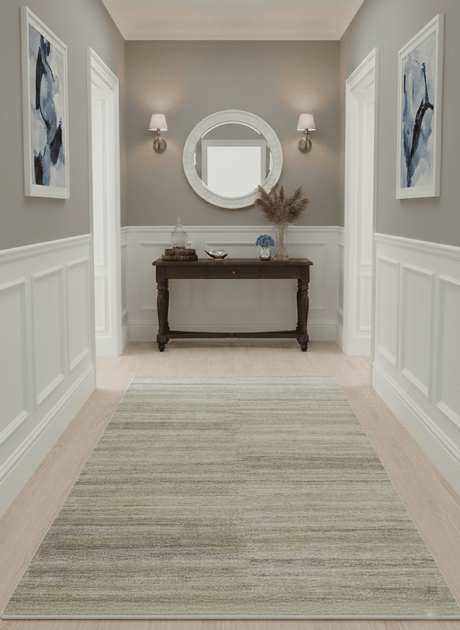 5x8 Beige, Gray and Silver Stripes Design Dari Pet yarn Rug