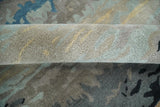 5x8 Blue and Gray Modern Abstract Hand Tufted Wool and Art Silk Area Rug