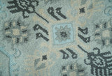 5x8 Blue, Silver and Charcoal Traditional Mamluk Design Hand Knotted wool Area Rug