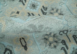 5x8 Blue, Silver and Charcoal Traditional Mamluk Design Hand Knotted wool Area Rug