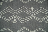 5x8 Gray and White Tribal Hand Hooked Textured Loop Area Rug | TRIB1-Area Rug-Parc Decor