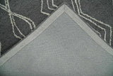 5x8 Gray and White Tribal Hand Tufted Textured Loop Area Rug