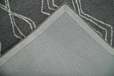 5x8 Gray and White Tribal Hand Tufted Textured Loop Area Rug