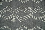 5x8 Gray and White Tribal Hand Tufted Textured Loop Area Rug