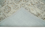 5x8 Hand Hooked Beige and Silver Wool Textured Loop Area Rug | GAR2-Area Rug-Parc Decor